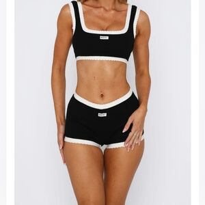 Women's Black and White Intimate Set